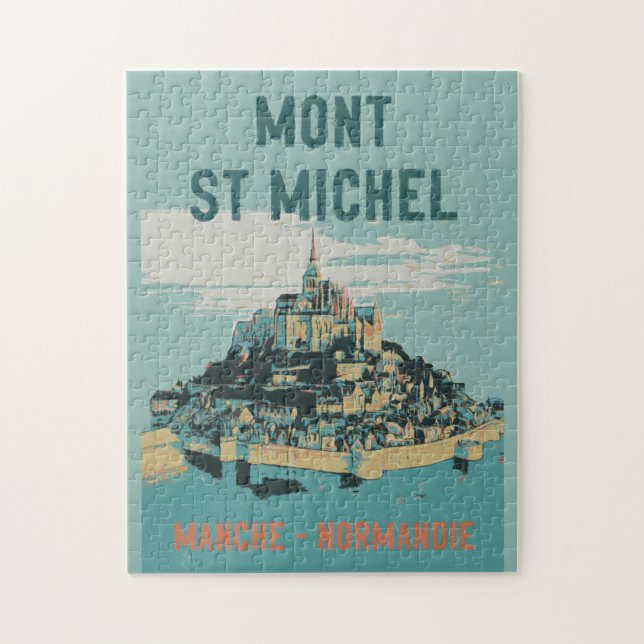 Mont Saint Michel Illustration Frankreich (Vertikal)