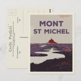 Mont Saint Michel Illustration Frankreich Postcard Postkarte