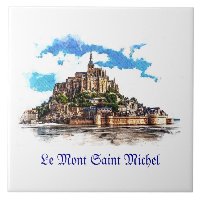 Mont Saint Michel in der Normandie, Frankreich. Fliese (Vorderseite)
