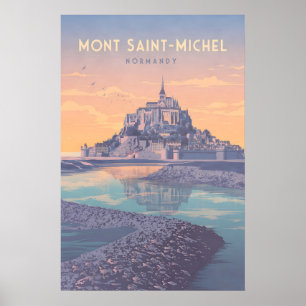 Mont Saint Michel Normandie Reiseplakat Poster