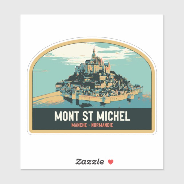 Mont Saint Michel Originalbild France Sti Aufkleber (Blatt)