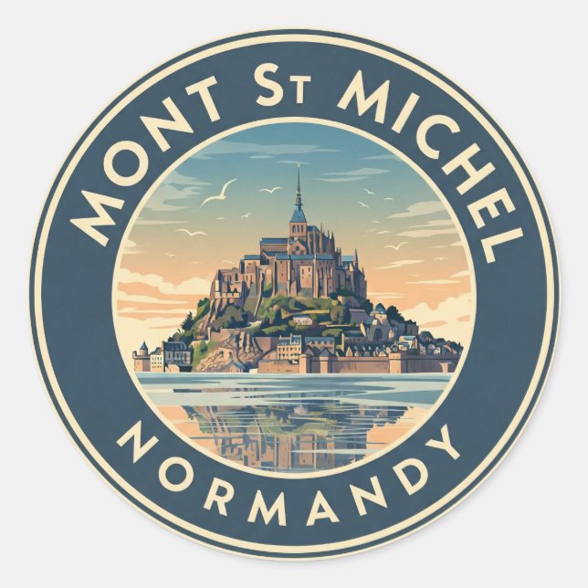 Mont Saint-Michel Runder Aufkleber (Vorderseite)