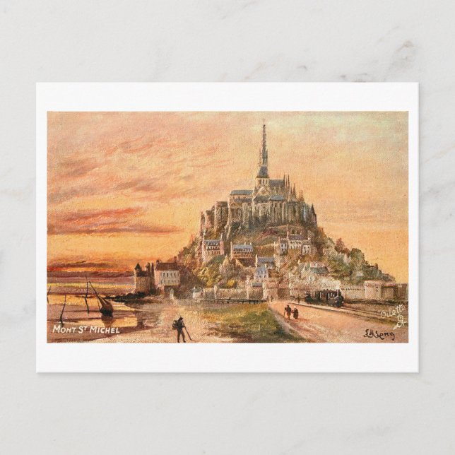 Mont Saint-Michel Vintag Postcard Postkarte (Vorderseite)