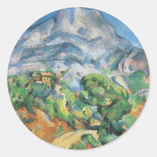 Mont Sainte Victoire oberhalb Tholonet, Paul Cezan Runder Aufkleber