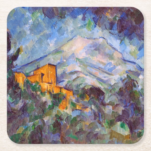 Mont Sainte-Victoire, Paul Cezanne Rechteckiger Pappuntersetzer (Vorderseite)