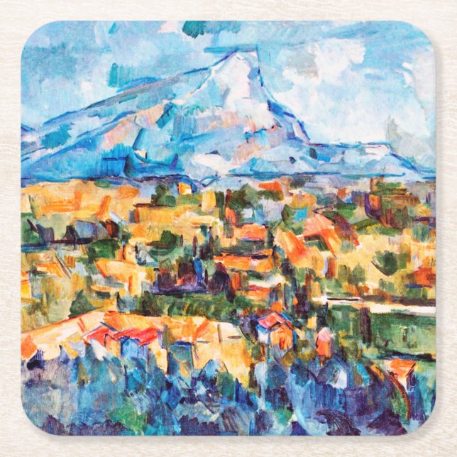 Mont Sainte-Victoire, Paul Cezanne Rechteckiger Pappuntersetzer (Vorderseite)