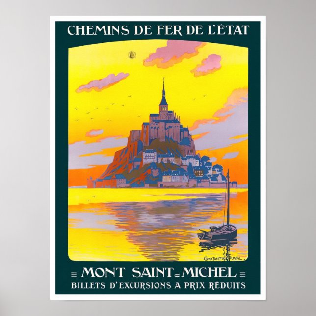 Mont St Michel France Vintage Travel Poster (Devant)