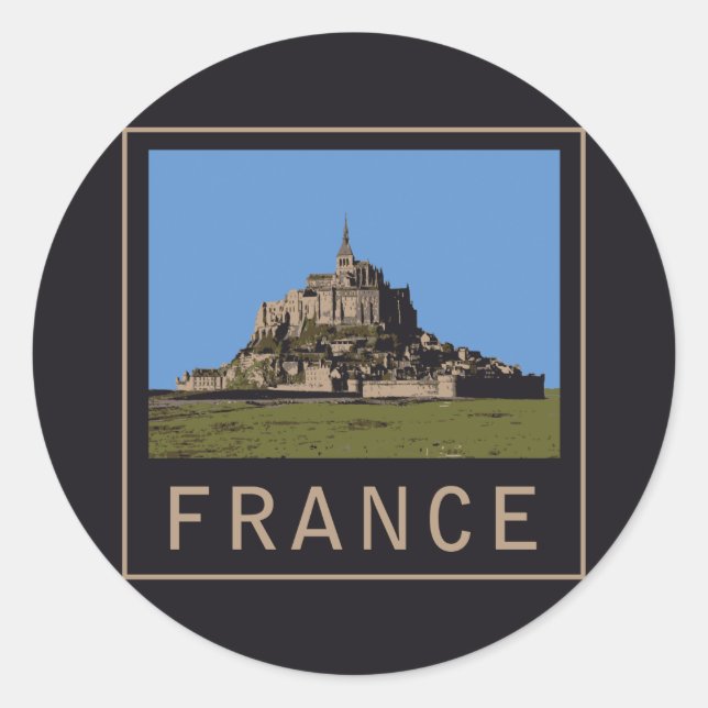 Mont St. Michel Runder Aufkleber (Vorderseite)