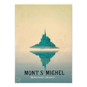 Mont St Michel Vintage-Reiseposter Fotodruck
