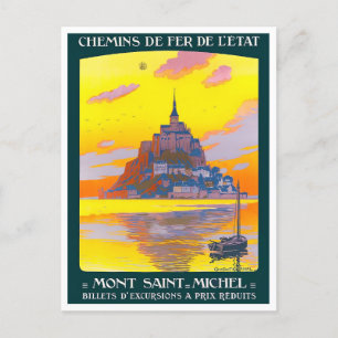 Mont St. Michel Vintage-Reisepostkarte Postkarte