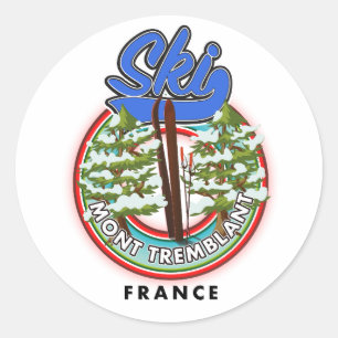Mont Tremblant Frankreich Skifahrplakat Runder Aufkleber