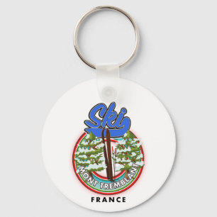 Mont Tremblant Frankreich Skifahrplakat Schlüsselanhänger