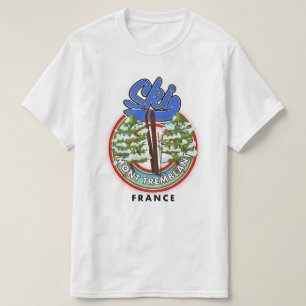 Mont Tremblant Frankreich Skifahrplakat T-Shirt