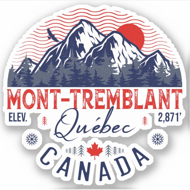 Mont-Tremblant Kanada Québec Skiberg Aufkleber (Vorderseite)