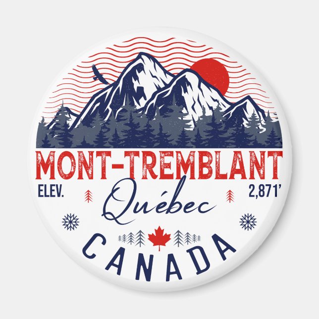 Mont-Tremblant Kanada Québec Skiberg Magnet (Vorne)