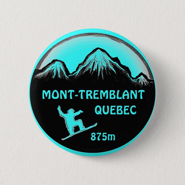 Mont Tremblant Quebec aquamariner Knopf Button (Vorderseite)