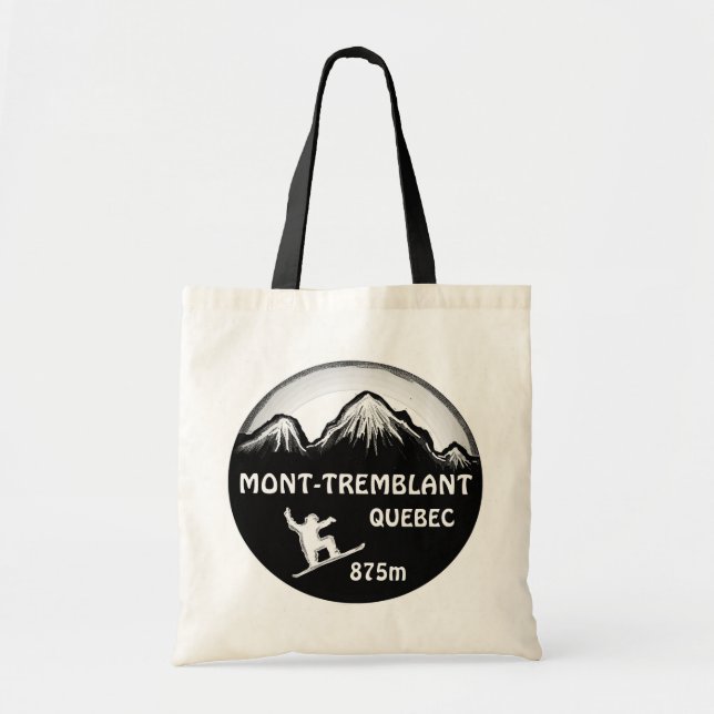 Mont Tremblant Quebec Black Snowboard Art Tasche (Vorne)