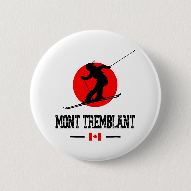 Mont Tremblant Québec Canada Ski Resort Skiing Sou Button (Vorderseite)