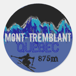 Mont Tremblant Quebec farbenfrohe Skitouren Runder Aufkleber