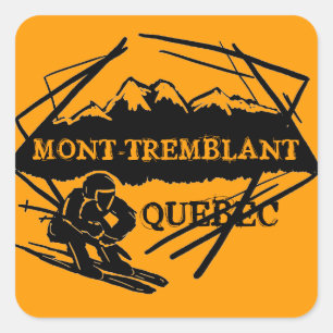 Mont Tremblant Quebec Kanada Ski-Logoaufkleber Quadratischer Aufkleber