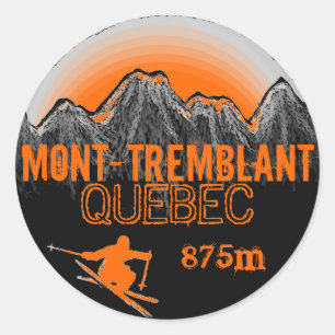 Mont Tremblant Quebec Orangenkitzel Runder Aufkleber