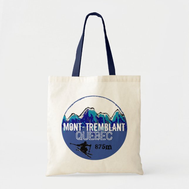 Mont Tremblant Quebec Ski Blue Mehrwegtasche Tragetasche (Vorne)