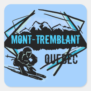 Mont Tremblant Quebec Skilangaufkleber Quadratischer Aufkleber