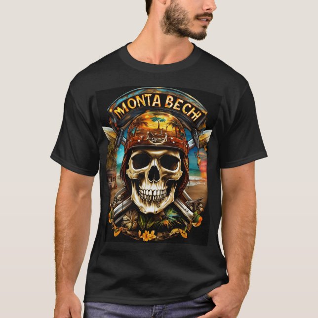 Monta Beach: Biker Skull Odyssey T-Shirt (Vorderseite)