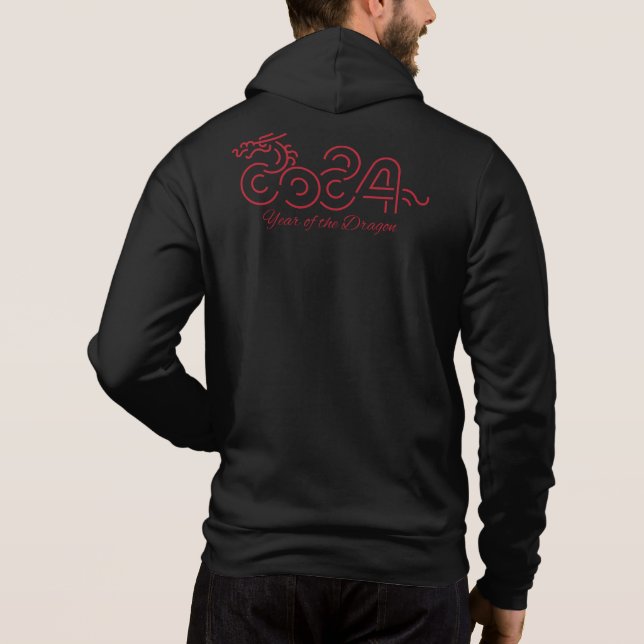 Montag: 2024 Jahr des Drachen Hoodie (Rückseite)