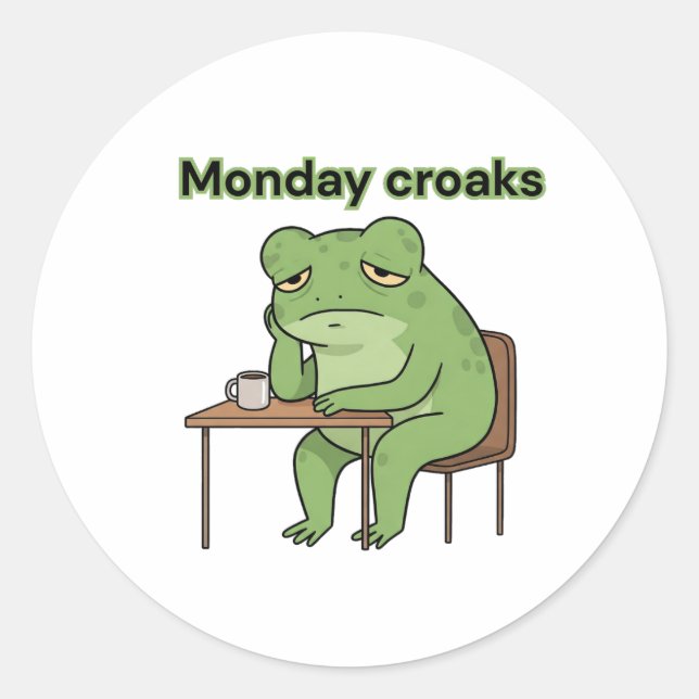 Montag Croaks Runder Aufkleber (Vorderseite)