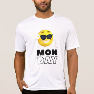 Montag guter Tag weiß und gelb emosi Lächeln T-Shirt