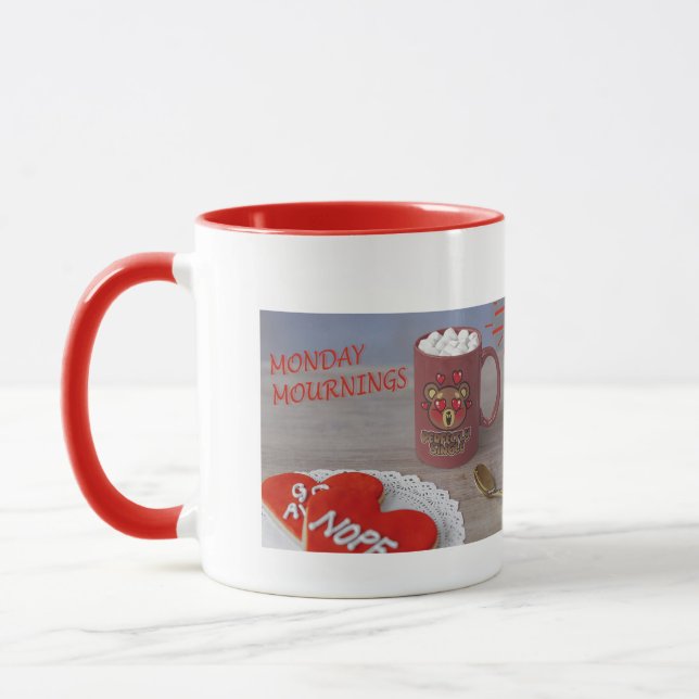 Montag Morgen Single Herzvalentinen Kaffee Tasse (Links)