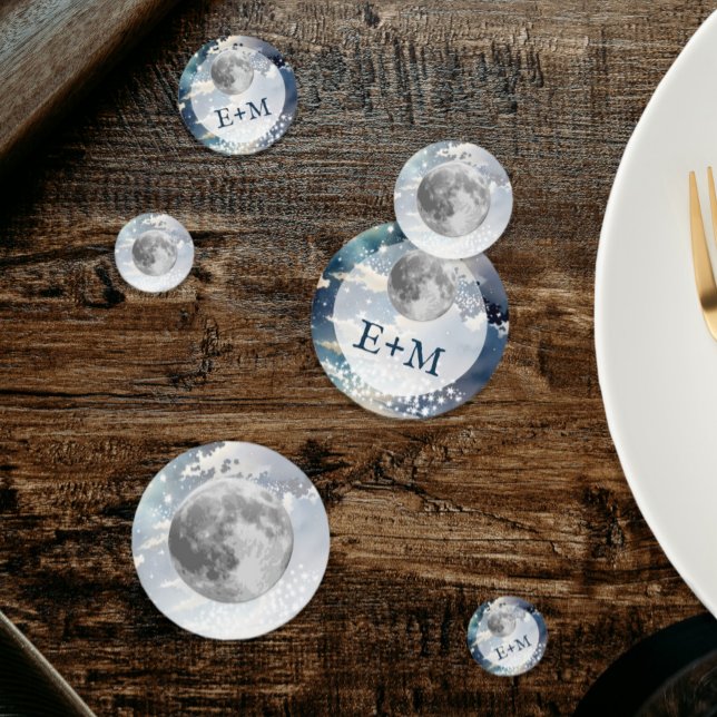 Montag-Nacht-Himmel-Hochzeit Konfetti (Lunar Night Sky Wedding Table Confetti)