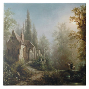 Montag Nacht über Kapelle und Reiter Fliese