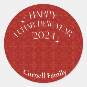 Montag-Neujahr-Sticker Runder Aufkleber