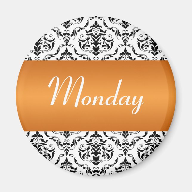 Montag Orange - Damask Magnet (Vorne)