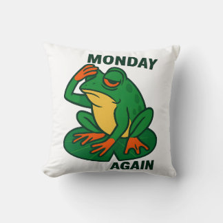 Montag wieder Niedlich Frog Cat Cartoon Kissen