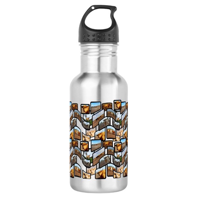 Montage de vache Highland, Bouteille d'eau (Devant)