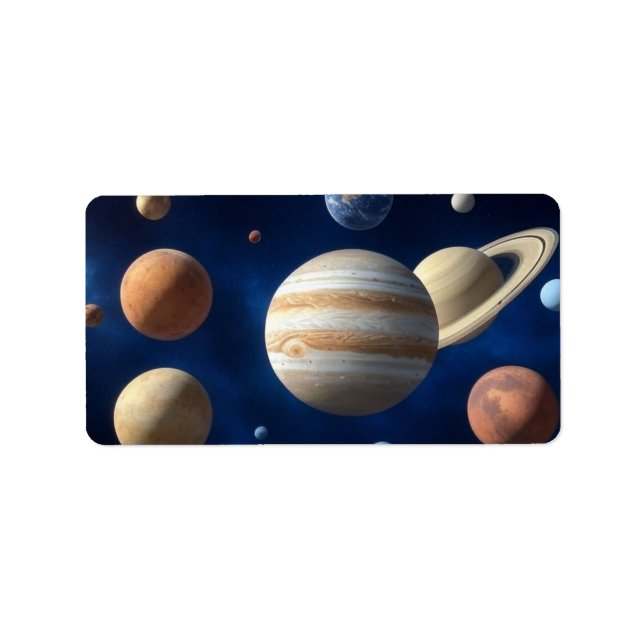 Montage des Sonnensystems Adressaufkleber (Vorne)