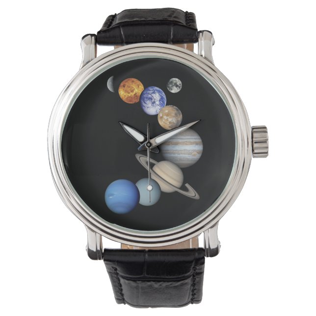 Montage des Sonnensystems Armbanduhr (Vorderseite)