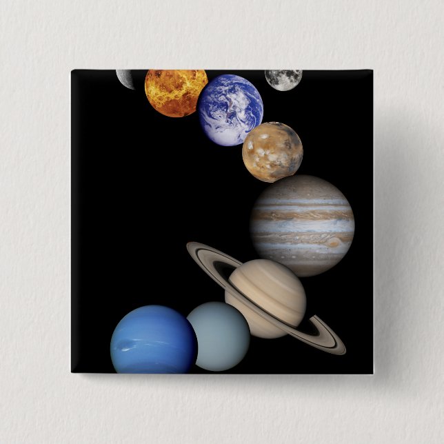 Montage des Sonnensystems Button (Vorderseite)