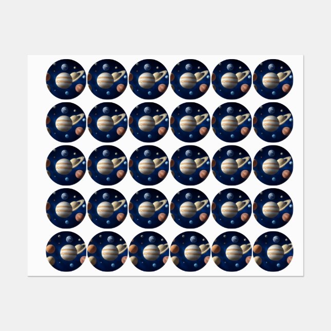 Montage des Sonnensystems Etiketten (Blatt)