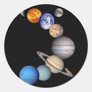 Montage des Sonnensystems JPL-Planetenfotos Runder Aufkleber