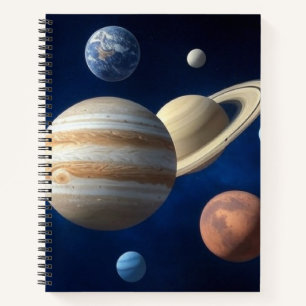 Montage des Sonnensystems Notizbuch
