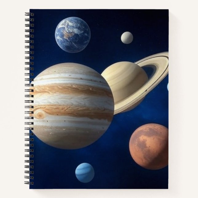 Montage des Sonnensystems Notizbuch (Vorderseite)