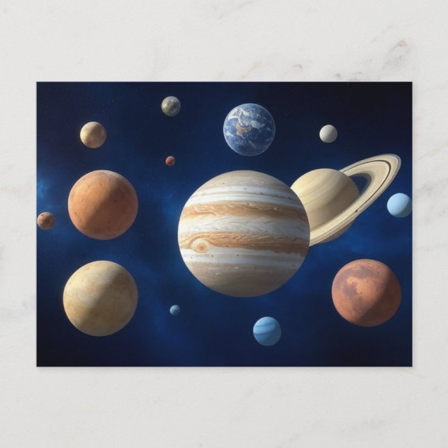 Montage des Sonnensystems Postkarte (Vorderseite)