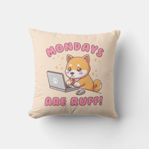 Montage sind hart - Kawaii Shiba Inu Hund Pun Büro Kissen