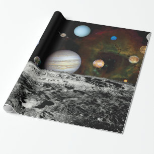 Montage von Bildern des Raumfahrzeugs Voyager von Geschenkpapier