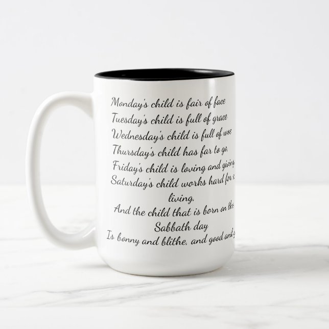 Montages Kindergedicht-Tasse Zweifarbige Tasse (Links)