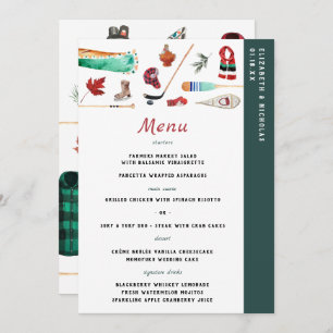 Montagne d'hiver rustique   Menu Mariage du campin